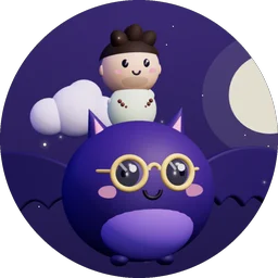 Chibi Mili riding the Batriders bat